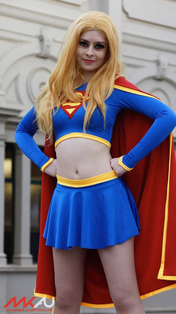 Long Sleeve Skirt Supergirl Halloween Costume